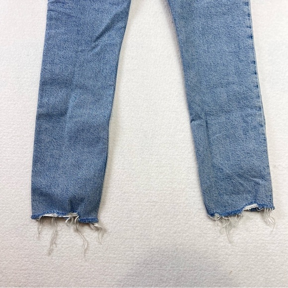 Agolde Jeans “Merrel” 25 Blue Slim Straight Leg Raw Hem Mid Rise Womens - Picture 5 of 12